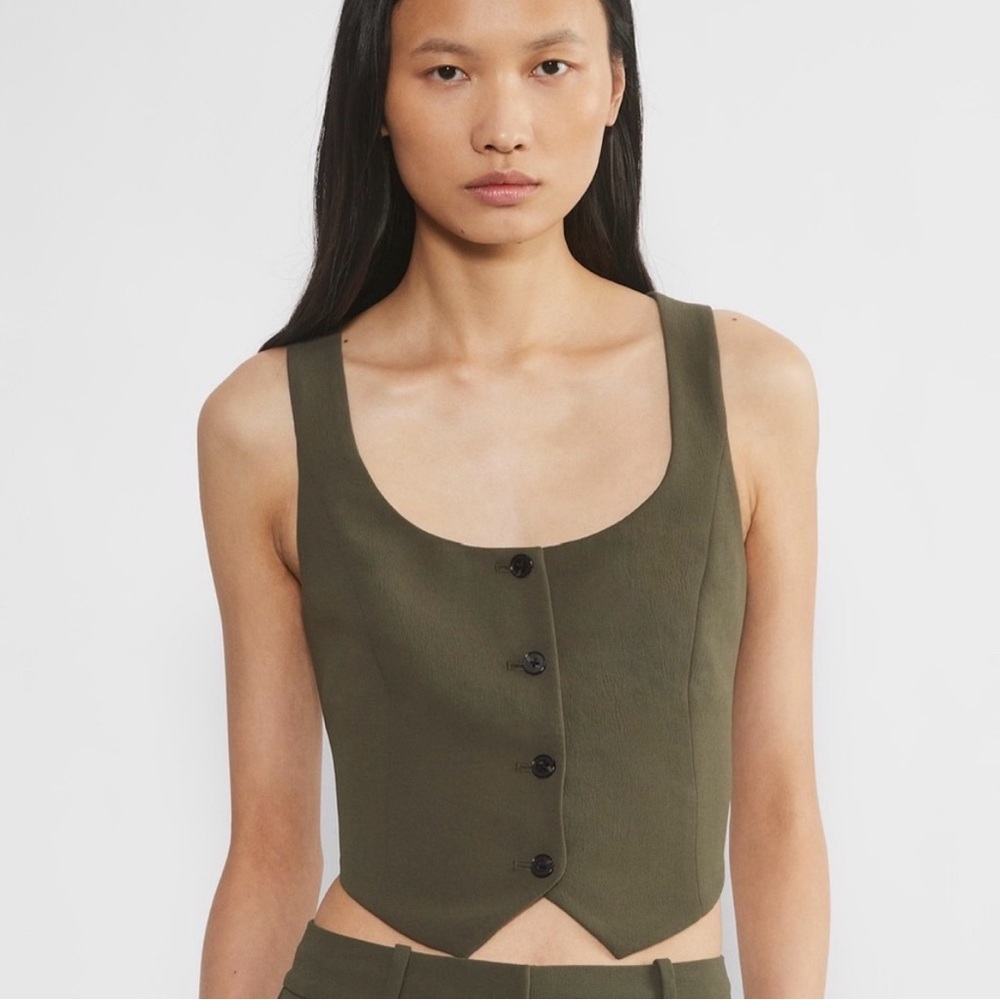 Wilfred Olive Green Buttoned Crop Top